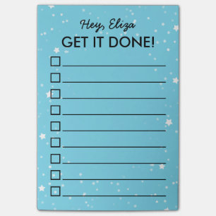 Get It Done Tiny Stars To Do List   Custom Name Post-it Notes