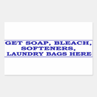 'Get Laundry Items Here' Laundromat Blue Overlay Sticker