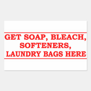 'Get Laundry Items Here' Laundromat Red Overlay Sticker