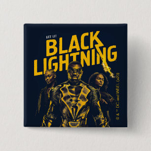 Get Lit - Black Lightning 2 Inch Square Button