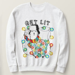 Get Lit Christmas Llama Sweatshirt - Hilarious Fun