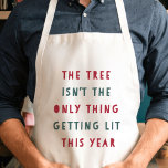 Get Lit | Christmas Standard Apron<br><div class="desc">The tree isn't the only thing getting lit this year. If cocktails are on your Christmas list,  pick up our fur funny Christmas apron featuring the quote in festive red and green cutout lettering.</div>