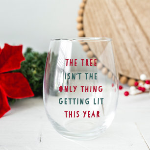 Get Lit   Christmas Stemless Wine Glass