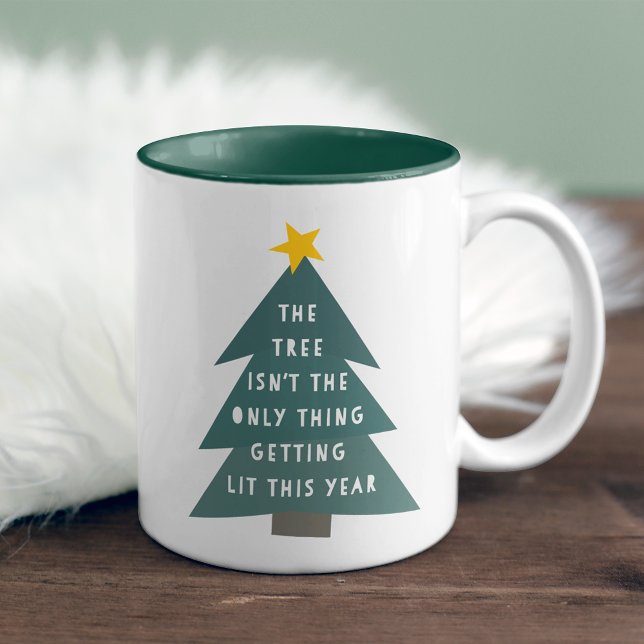 Get Lit | Funny Christmas Two-Tone Coffee Mug (Creator Uploaded)