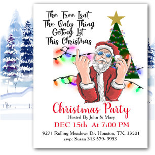 Get Lit Santa Christmas  Invitation