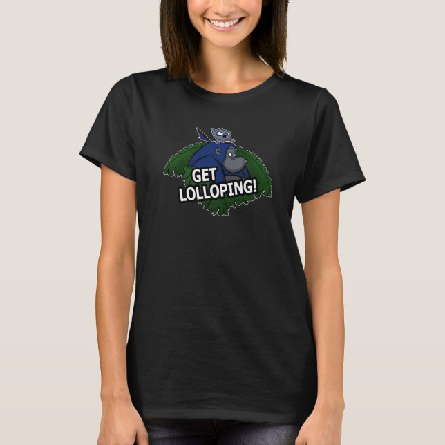 Get Lolloping! Funny Gorilla And Cat 1 T-Shirt (Front)