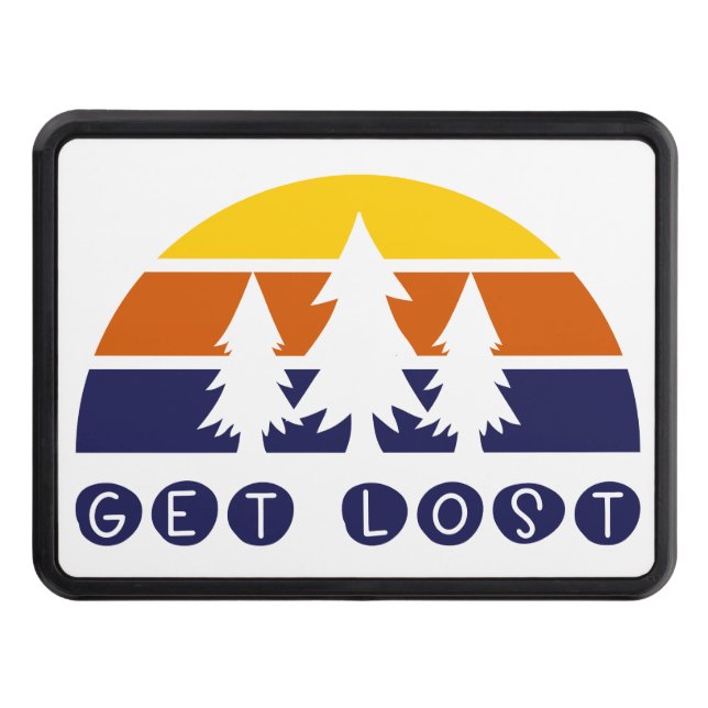Get Lost Funny Camping Trailer Hitch Cover (Front)