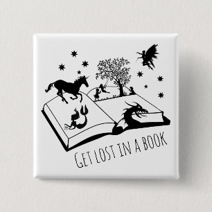 Get Lost in a Book 2 Inch Square Button