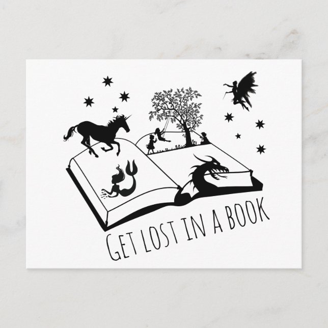 Get Lost in a Book Postcard (Front)