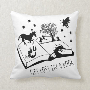 Get Lost in a Book Throw Pillow