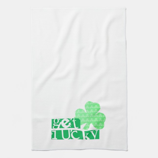 Get Lucky L Clover Shamrocks St Patty Kitchen T Kitchen Towel (Vertical)