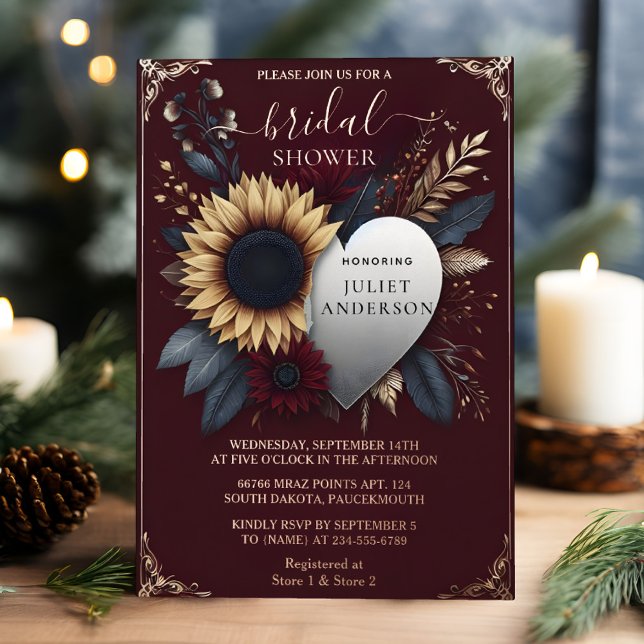 Get Maroon Traditional Fall Burgundy Bridal Shower (Creator Uploaded)