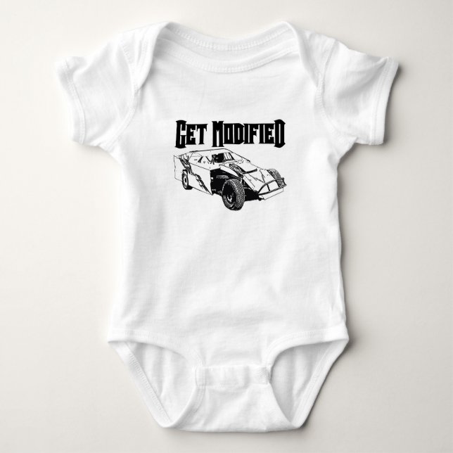 Get Modified - Dirt Modified Racing Baby Bodysuit (Front)