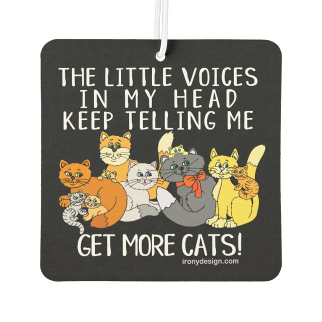 Get More Cats Funny Saying Black Air Freshener (Back)