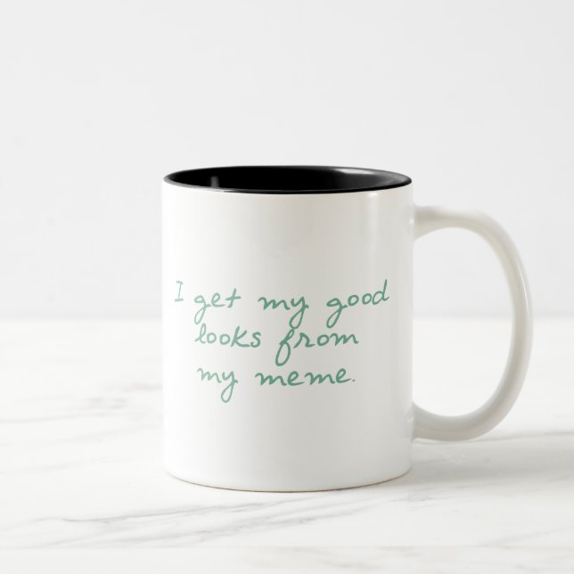 Get My Looks from Meme Two-Tone Coffee Mug (Right)