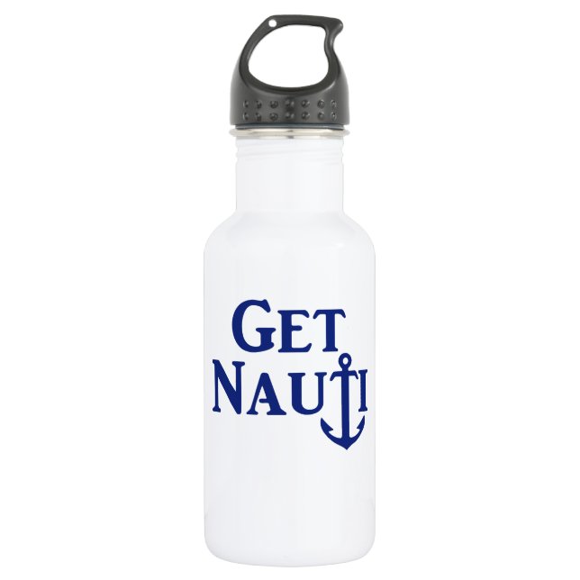 "GET NAUTI" - Bouteille d'eau en acier inoxydable  (Devant)
