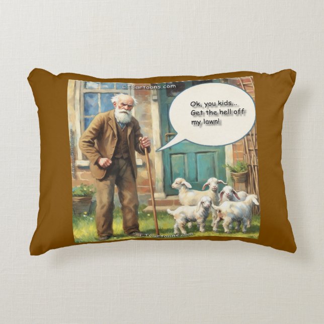 Get Off My Lawn – Goat Edition Accent Pillow (Front)