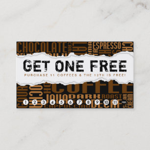 get one free COFFEE Loyalty Card