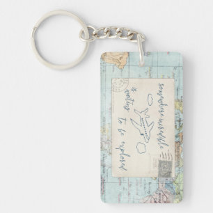 Get out and Explore Quote and Map Keychain