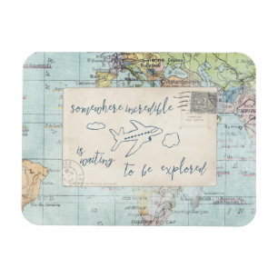 Get out and Explore Quote and Map Magnet