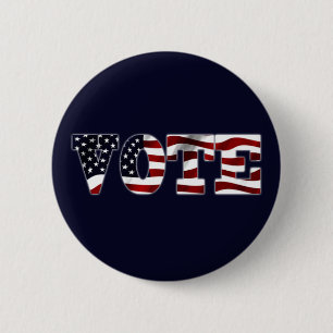 Get Out And Vote USA Flag Design 2 Inch Round Button