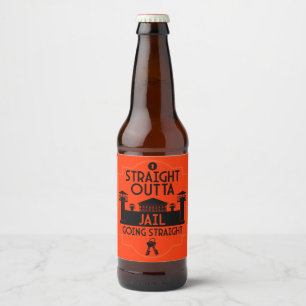 Get Out Of Jail Prison Release Gift  Beer Bottle Label