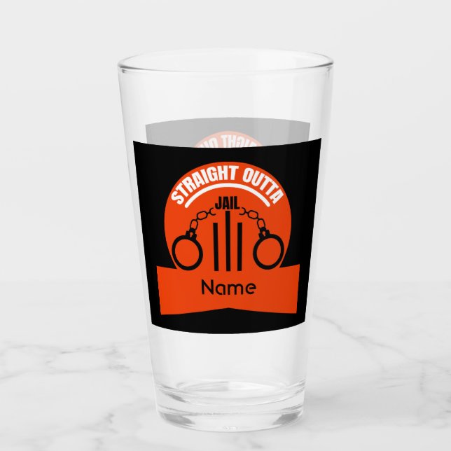 Get Out Of Jail Prison Release Gift Glass (Front)