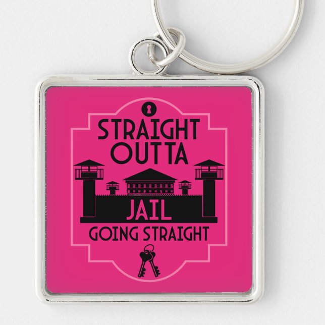 Get Out Of Jail Prison Release Gift  Keychain (Front)