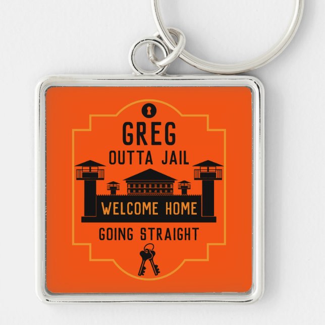Get Out Of Jail Prison Release Gift  Keychain (Front)