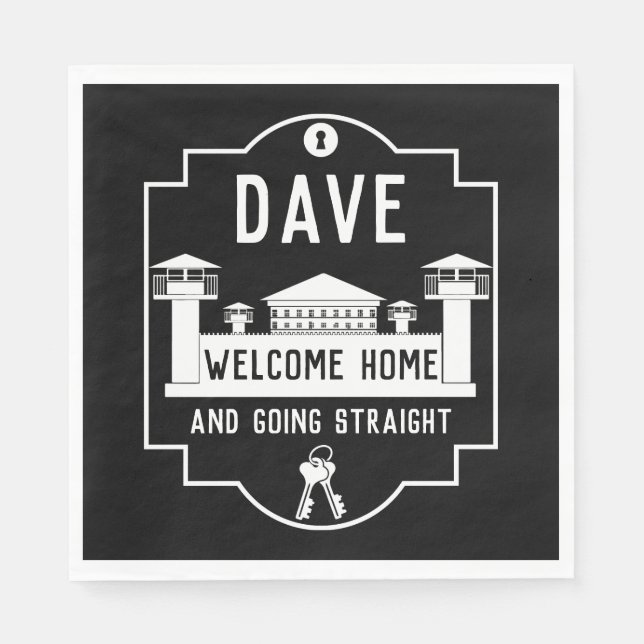 Get Out Of Jail Prison Release Gift  Napkin (Front)