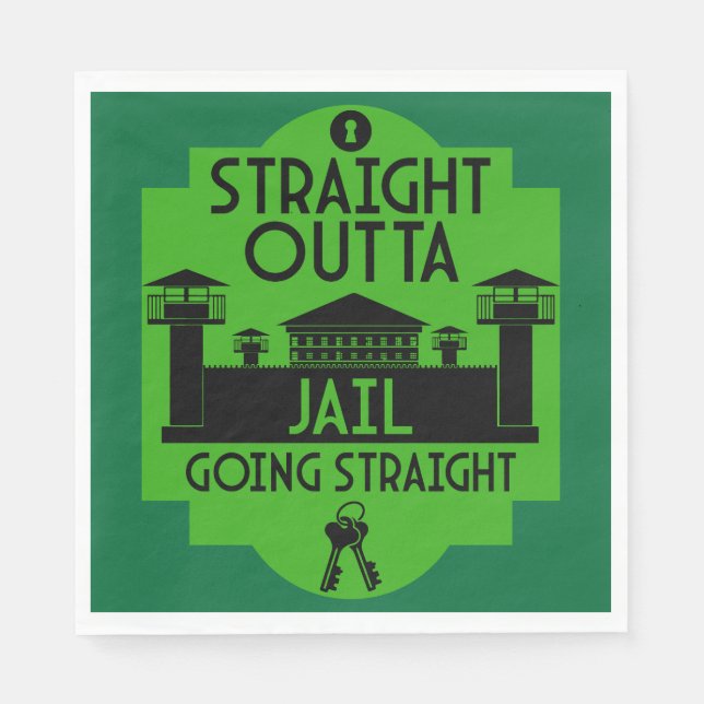 Get Out Of Jail Prison Release Gift  Napkin (Front)