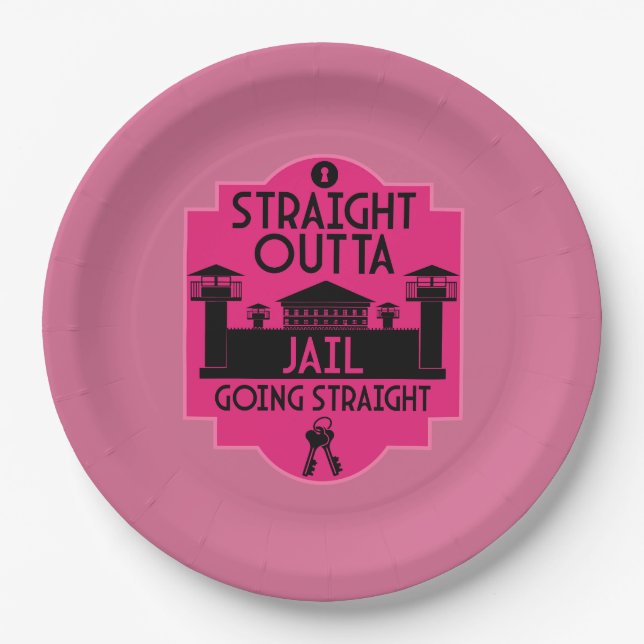 Get Out Of Jail Prison Release Gift  Paper Plate (Front)