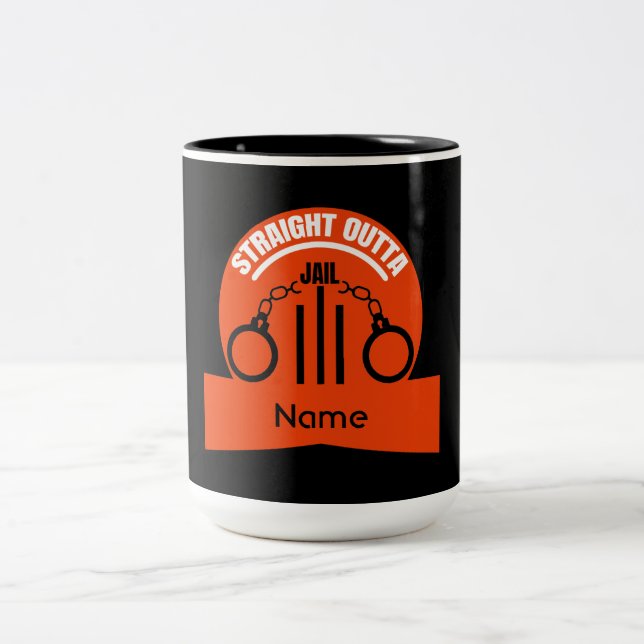 Get Out Of Jail Prison Release Gift Two-Tone Coffee Mug (Center)