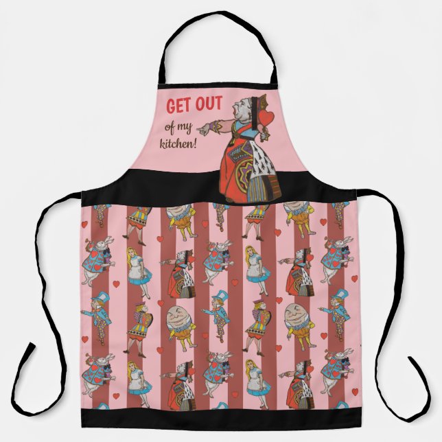 Get out of my kitchen Queen apron (Front)