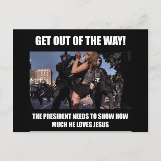 get out of the way postcard (Front)