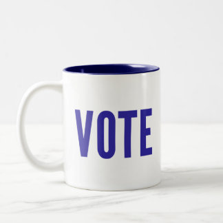 Get Out the Vote: Two-Tone VOTE Mug (Blue)