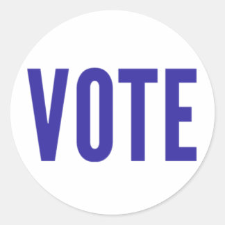 Get Out the Vote: VOTE (Blue) Classic Round Sticker