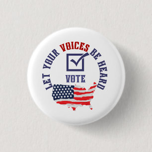 Get out to vote hat 1 inch round button