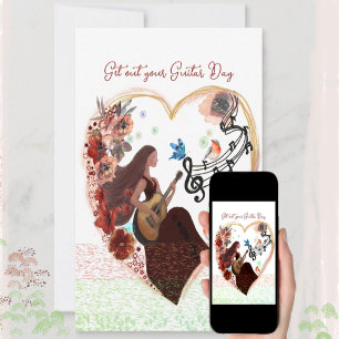 Get out your Guitar white Holiday Card