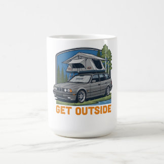 Get Outside BMW E34 Touring T-Shirt | E34 Wagon Coffee Mug