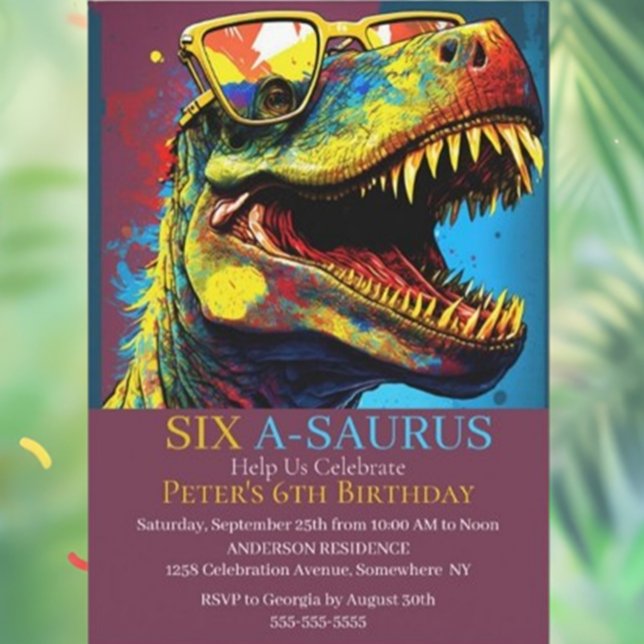 Get Ready for a ROAR-some Dinosaur Birthday Party Invitation (Celebrate your little one's special day with a ROAR-some dinosaur birthday party! )