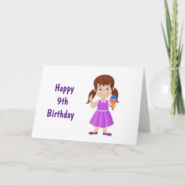 GET READY FOR FUN HAPPY **9th** BIRTHDAY CARD (Front)
