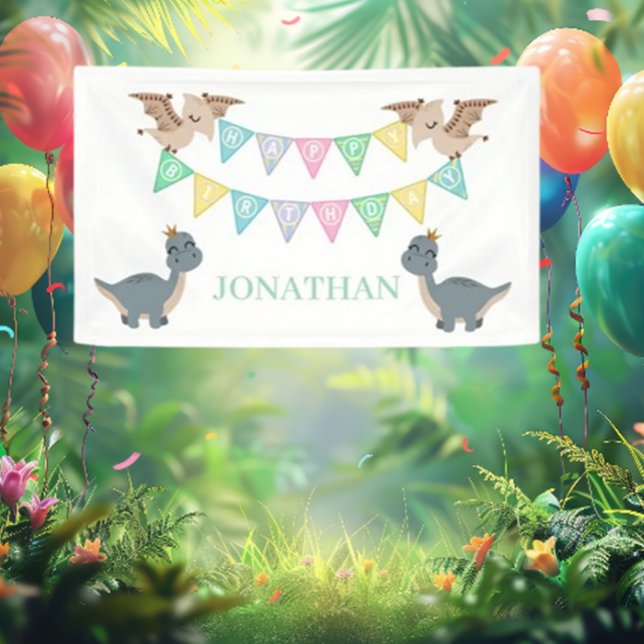 Get Ready to Roar for a Dino-Mite Birthday Party! Banner (Unleash the excitement with our Dino-Mite Birthday Party banner! )