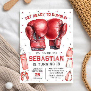 Get Ready To Rumble Boxing Birthday Invitation