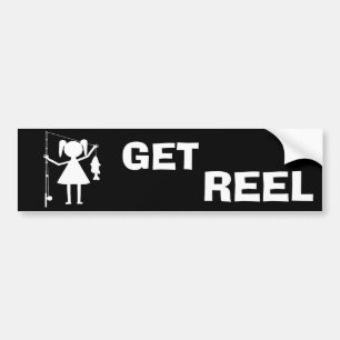 Get Reel - Little Girls Fishing Bumper Sticker