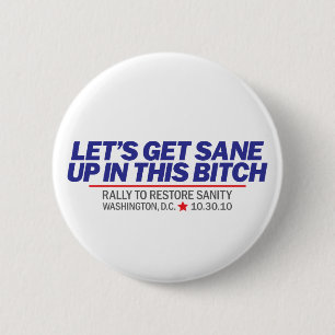 Get Sane Blue 2 Inch Round Button