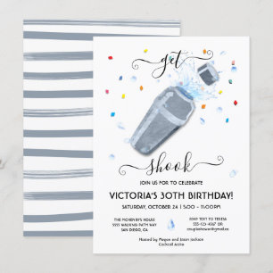 Get Shook Cocktail Shaker Party Invitation