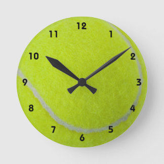 Get Sporty_Tennis_Fuzzy Ball Design (with numbers) Round Clock