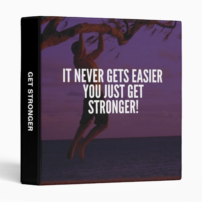 Get Stronger - Workout Motivational Binder (Front/Spine)