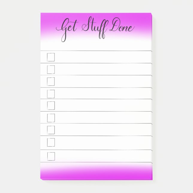 "Get Stuff Done" To-Do Checklist Post-it Notes (Front)
